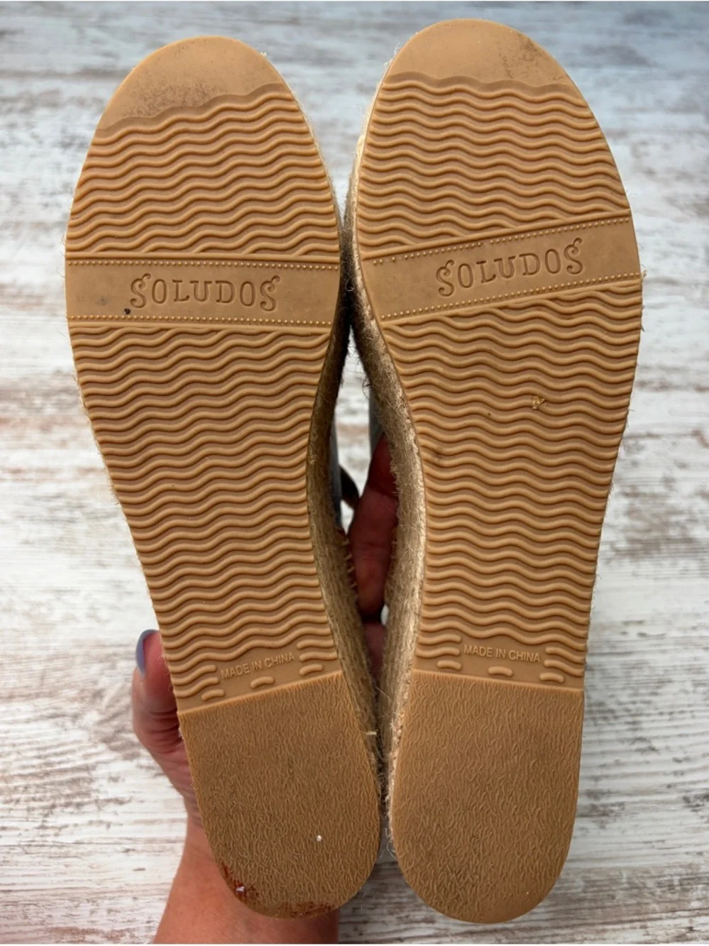 Soludos Tan/Caramel Leather Espadrille Wedge Sandals GUC sz 9